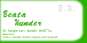 beata wunder business card